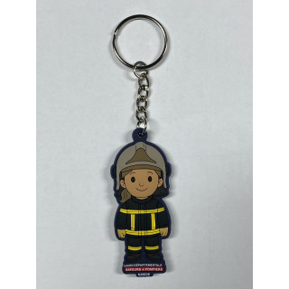 PORTE CLE DOUBLE FACE FILLE UDSP 50 POMPIERS