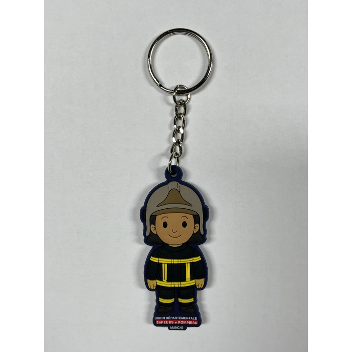 PORTE CLE DOUBLE FACE GARCON UDSP 50 POMPIERS