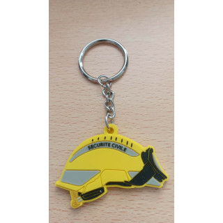 PORTE CLE PVC UIIISC CASQUE F2 JAUNE