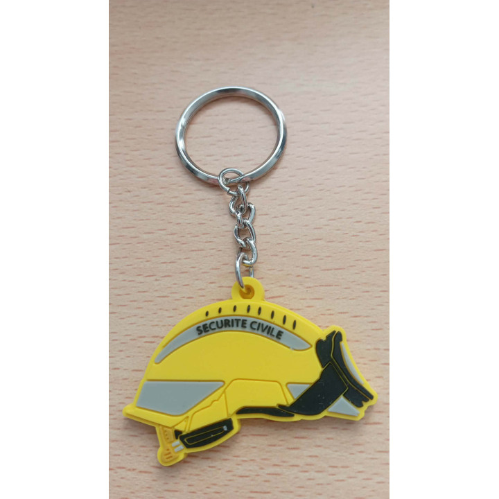 PORTE CLE PVC UIIISC CASQUE F2 JAUNE