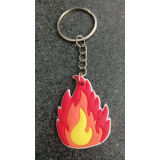 PORTE CLE PVC FLAMMES  POMPIERS
