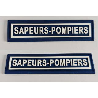 BANDE PATRONYMIQUE SAPEURS POMPIERS PVC  BLEU