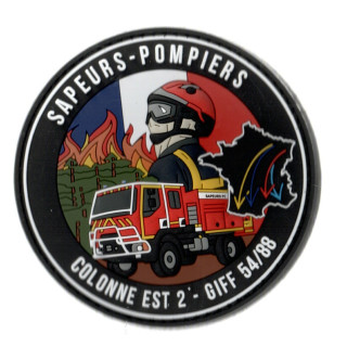 ECUSSONS POMPIERS GIFF 54/88 COLONNE EST 2 CASQUE ROUGE