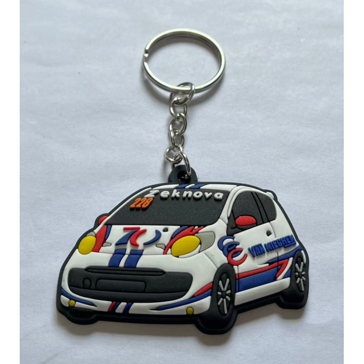 PORTE CLE  PVC  VOITURE COURSE