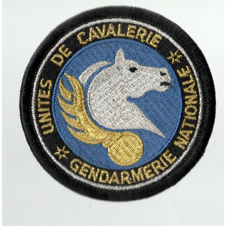 ECUSSONS GENDARMERIE UNITES DE CAVALERIE OR ARGENT FOND BLEU CLAIR
