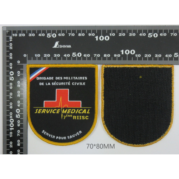 ECUSSONS POMPIERS RIISC 7 MEDICAL TISSAGE ORANGE