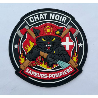 ECUSSONS POMPIERS CHAT NOIR PVC SDIS 74