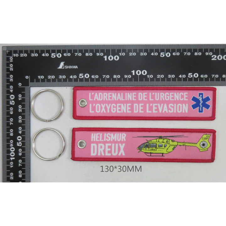 PORTE CLE FLAMMES PCF HELISMUR 28 ROSE