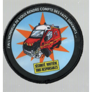 ÉCUSSONS POMPIERS SÉCURITÉ ROUTIÈRE ACCIDENTS AMBULANCE POMPIERS
