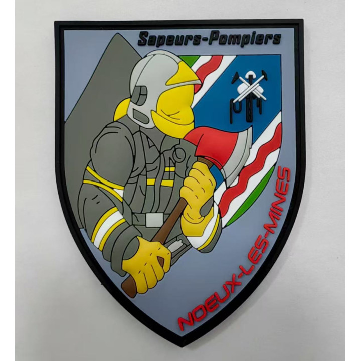ECUSSONS POMPIERS NOEUX LES MINES SDIS 62 PVC BLASON